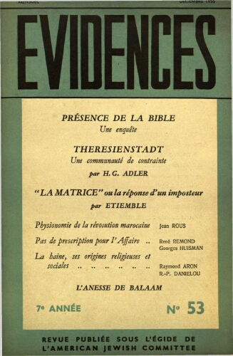 Evidences. N° 53 (Décembre 1955)